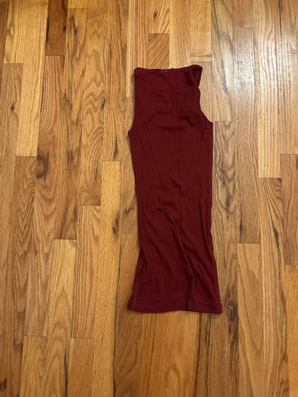 Abercrombie & Fitch XS Burgundy Stretch Long Tank Top Moose Logo Y2K - Picture 5 of 6